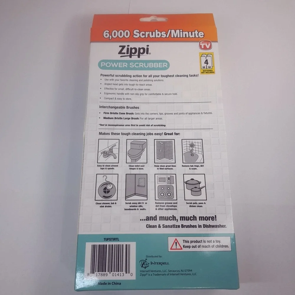 NEW Zippi Power Scrubber Cordless Cleaning Brush spinning cleaning tool powered